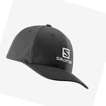 Salomon SALOMON LOGO Erkek Şapkalar Siyah | TR 2986ZUT